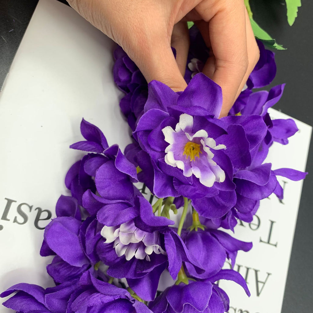 100CM Outdoor artificial flower simulation high-branched large violet silk flower swallow grass wedding top decoration home store soft decoration wholesale artificial flowers